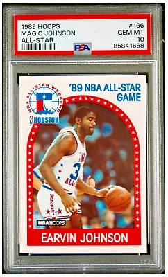 1989 Hoops #166 Magic Johnson All-Star Game NBA HOF PSA 10 GEM-MT LA Lakers • $35