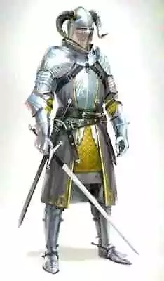 Medieval Knight Suit Of Armour Horn Helmet Armour Full Body Armour • $727.09