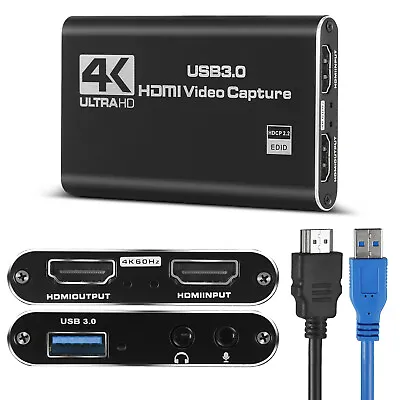 4K Audio Video Capture Card USB 3.0 HDMI Video Capture Device Full HD Recording • $18.78