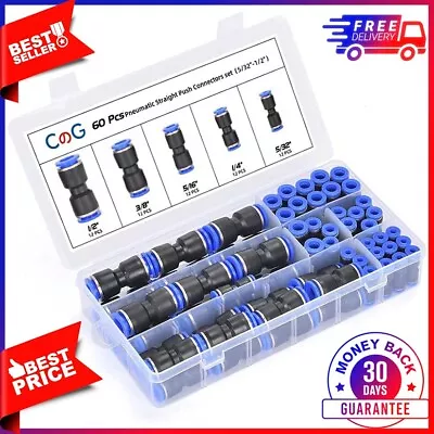 60Pcs Quick Connect Air Hose Fittings 5/32 1/4 5/16 3/8 1/2 Inch Quick Release** • $26.99