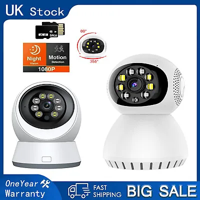 UK 1080P IP Camera Wireless WIFI Indoor CCTV HD PTZ Smart Home Security IR Cam • £18.99