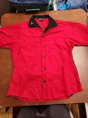 King Louie Vintage MED Two Tone Red & Black S/S Button Up Bowling Shirt EUC. RB2 • $69.99