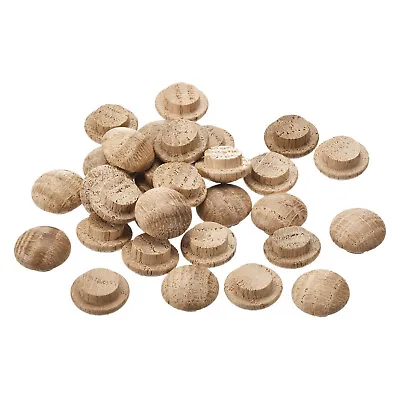 Wood Plugs 30Pcs 15 X 10 Mm - Red Oak Wood Button Top Plugs For Stair Chair • £4.71