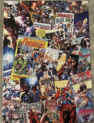 Marvel Avengers Comic Collage 1000 Piece Jigsaw Puzzle COMPLETE In Box • $9.99
