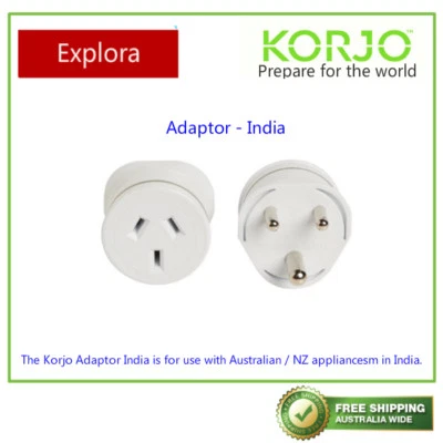 $17.50 • Buy Korjo Earthed Adaptor From Australia  / New Zealand To INDIA ( KA IN)