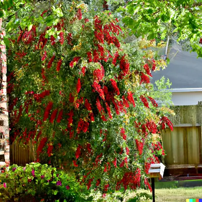 100+ Weeping Bottle Brush Seeds (C. Viminalis) | FAST GROWING RED FLOWER TREE • $2.95