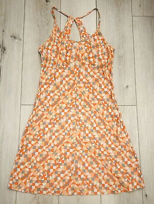 Patagonia Halter Dress SZ SM Athleisure Sundress Built In Bra Geo Print  • $16