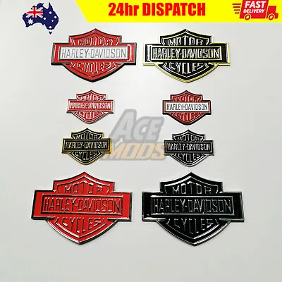 Metal Harley Davidson Body Tank Emblem Badge Motorcycle Logo Gold Silver AUS • $9.99