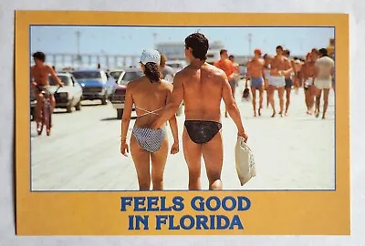 Vintage Florida Man Beach Postcard Humor Classic Cars Swimsuit Pier Funny  • $3.50