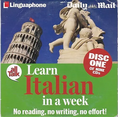 LEARN ITALIAN IN A WEEK Disc One ( DAILY MAIL Newspaper CD ) Linguaphone • £0.86