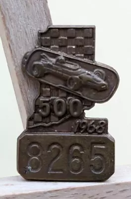 $54.83 • Buy Original 1968 Indy 500 Bronze Pit Pass Badge Pin Indianapolis Speedway Ex!!!