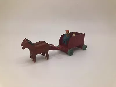 Vintage German Erzgebirge Animal Wagon Horse Drawn Wooden Toy • $26