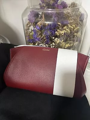 $395 • Buy Cartier C2 Leather Cosmetic Pouch Bag /6P1868 Brand New With Dusty Bag
