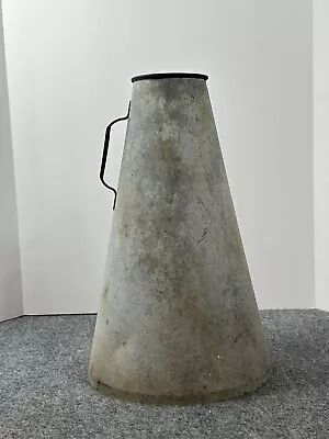 Vintage  Rustic Large Cone Shaped Galvanized Bucket Primitive  Farmhouse Garden • $149.99