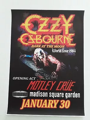 Ozzy Osbourne + Motley Crue - 1984 World Tour - Poster - Reprint • $9.99