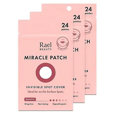 Rael Hydrocolloid Pimple Patches Miracle Invisible Spot Cover (72 Count) • $13.99