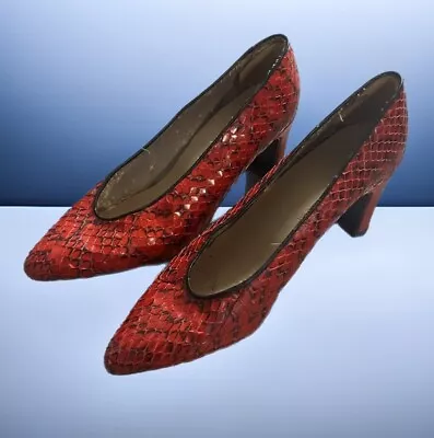 Vintage Miss Maud Paris Snake Skin Shoes Maud Frizon Size 5 • $25