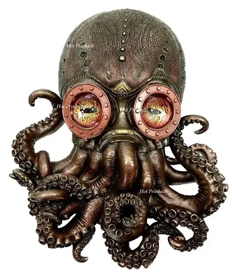 Nautical Steampunk Octopus Wall Plaque Statue Bronze Finish • $126.90