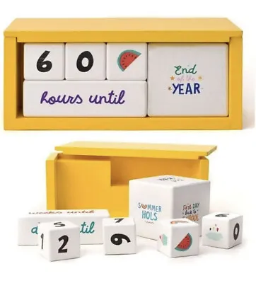 £8.95 • Buy Cheerful Desk School/Teacher Calendar Blocks, Countdown To Holidays