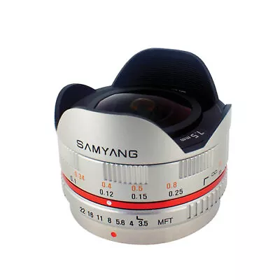 Samyang 7.5mm F/3.5 UMC Fisheye Silver MFT Lens For M4/3 • $271.82