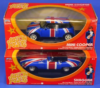 Austin Powers 1:18 Set Mini Cooper & Shaguar Joyride Diecast 2004 • $174.99