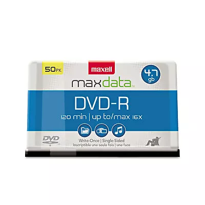 Maxell DVD-R Discs 4.7GB 16x Spindle Gold 50/Pack 638011 • $22.30