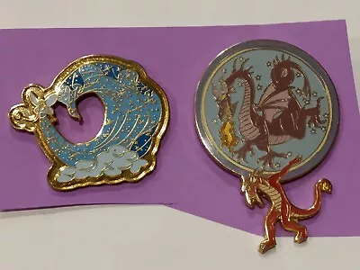 Disneyland 45 Anniversary Parade Mushu Maleficent Vintage Attraction 2 Pins LE • $10