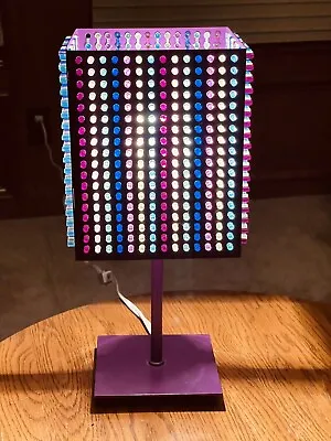 Vintage Lite Brite Pegs Table Lamp With Square Purple Metal Base • $42.99