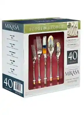 ✅NEW Mikasa 40 Piece Rockford Forged 18/0 Premium Stainless Steel Flatware Set ✅ • $79.99