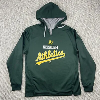 Oakland A’s Athletics Hoodie Jacket Quarter Zip Men Large MLB Polyester Pullover • $35