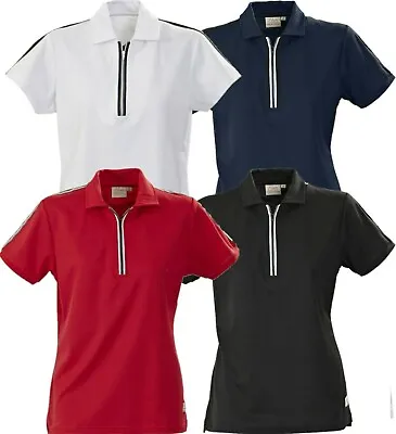 £7.99 • Buy New Womens Polo Shirts Ladies Tipped Breathable Short Sleeve Anti Bacterial Top