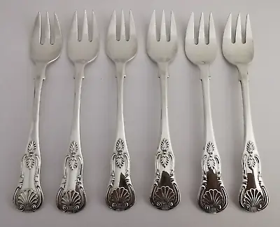 £139 • Buy Victorian Solid Silver Kings Pattern Cake Forks - Edinburgh 1887