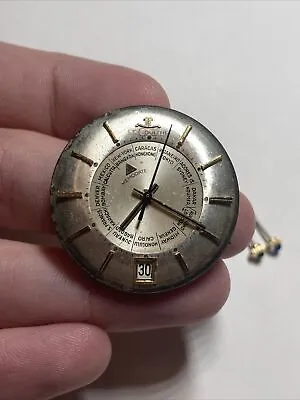 JEAGER LECULTRE MemoDate Calendar Alarm World Time Cal K911 17J Swiss Movement • $992