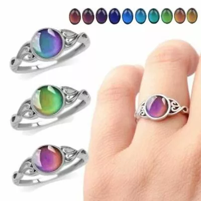 $2.63 • Buy Gift For Women Girl Mood Ring Luminous Color Change Rings Temperature Control