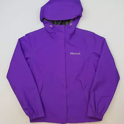 Marmot Womens Jacket Small Waterproof Lightweight Hooded Outdoor Purple Nylon • £39.99