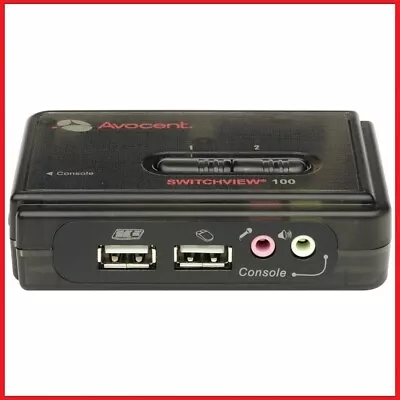 Avocent Switchview USB KVM Switch Ith Audio 100 2 Port  - USB VGA - 2SV120BND1 • £10.85