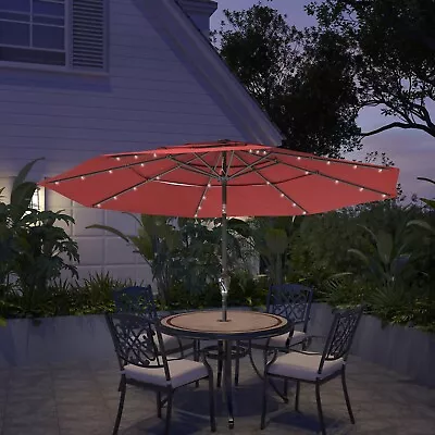 Clihome 11ft LED 3-Tier Patio Market Umbrella Double Airvent Outdoor Umbrella • $111.75