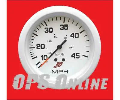 Mercury 45 MPH Speedometer Analog Gauge White - Part # 79 - 895285A21 • $53.30