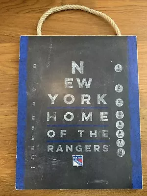 Vintage Eye Exam Chart New York Rangers NHL 8” X 10” Wall Decor Wood Made • $11.80