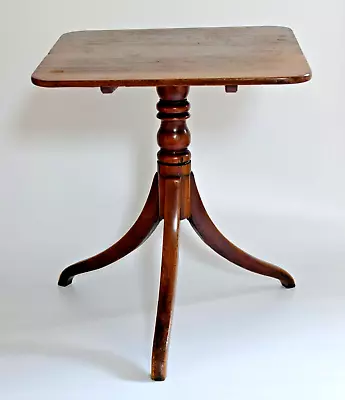 ANTIQUE GEORGIAN MAHOGANY TRIPOD TILT TOP WINE LAMP OCCASIONAL SIDE TABLE 54cm • £189