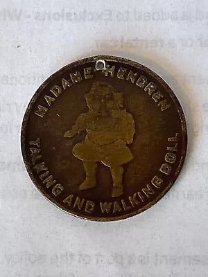 Vintage Madame Hendren Talking And Walking Doll Good Luck Swastika Token Medal • $22.99