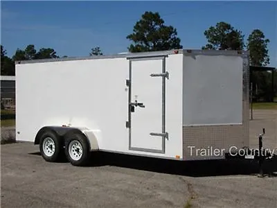 NEW 2024 7x16 7 X 16 V Nose Enclosed Cargo Trailer W/ Ramp • $5795