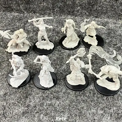 8PCS D&D Nolzur's Marvelous Tiefling Sorcerer Half-Orc Barbarian Fighter Minis  • £11.72