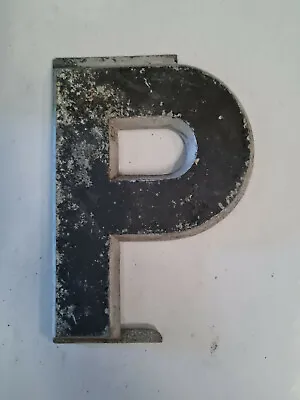 Vintage DRIVE-IN Movie Theatre MARQUEE LETTER - P - Black Metal 22cm Cinema Sign • $11.06