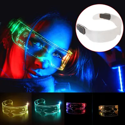 Colorful LED Light Up 7 Colors Clear Lenses Visor Glasses Goggles Luminous Party • $7.69