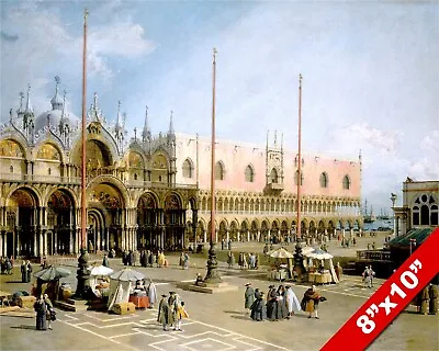 St Marks Square Venice Italy Italian Saint Painting Art Real Canvas Giclee print • $14.99