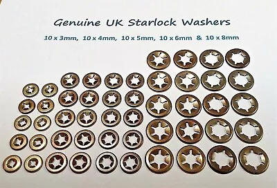 M3-M8 Star Nut Metal Starlock Push On Locking Washers Fasteners 10X3456&8mm  • £5.65