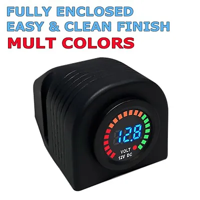 12V LED Car Van Boat Marine Voltmeter Voltage Meter Waterproof Battery Gauge • $10.99