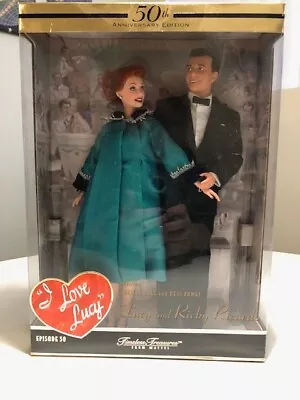 I Love Lucy 50th Anniversary Lucy And Ricky Barbie Doll  Set. Episode 50 • $30