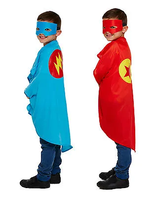 £4.95 • Buy Superhero Costume Kids Boys Girls Fancy Dress Outfit Halloween Party Cape & Mask